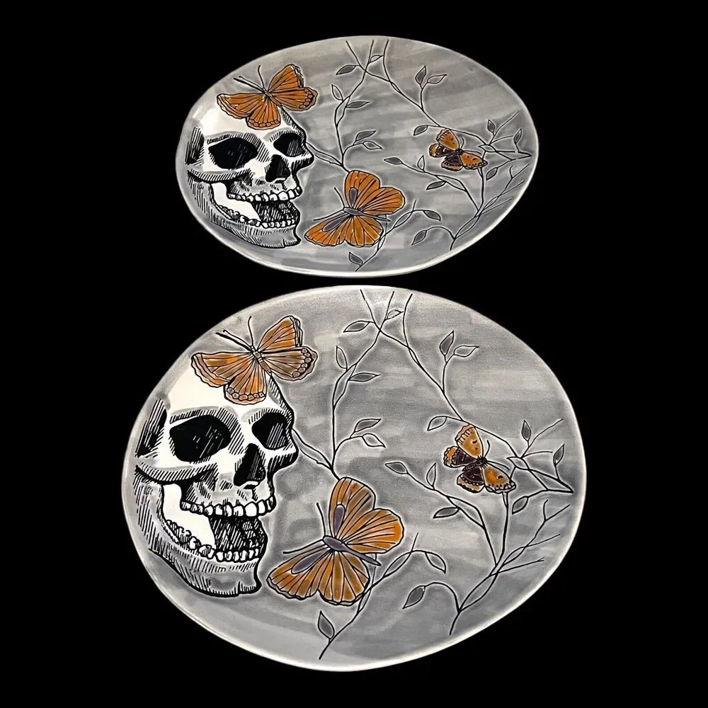 Spectrum Designz Gothic Handmade Skull & Butterflies 11